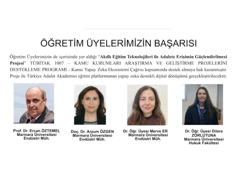 Öğretim Üyelerimizin de içerisinde yer aldığı “Akıllı Eğitim Teknolojileri ile Adalete Erişimin Güçlendirilmesi Projesi” destek almaya hak kazanmıştır.